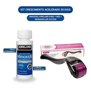 Combo Crescimento Capilar e barba: Minoxidil Kirkland + Dermaroller